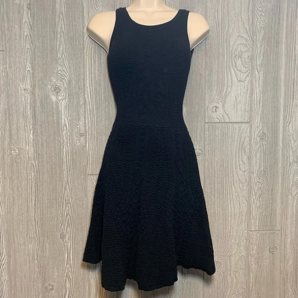 Sam Edelman Black Stretch Fit n Flare Dress XS - Picture 1 of 6